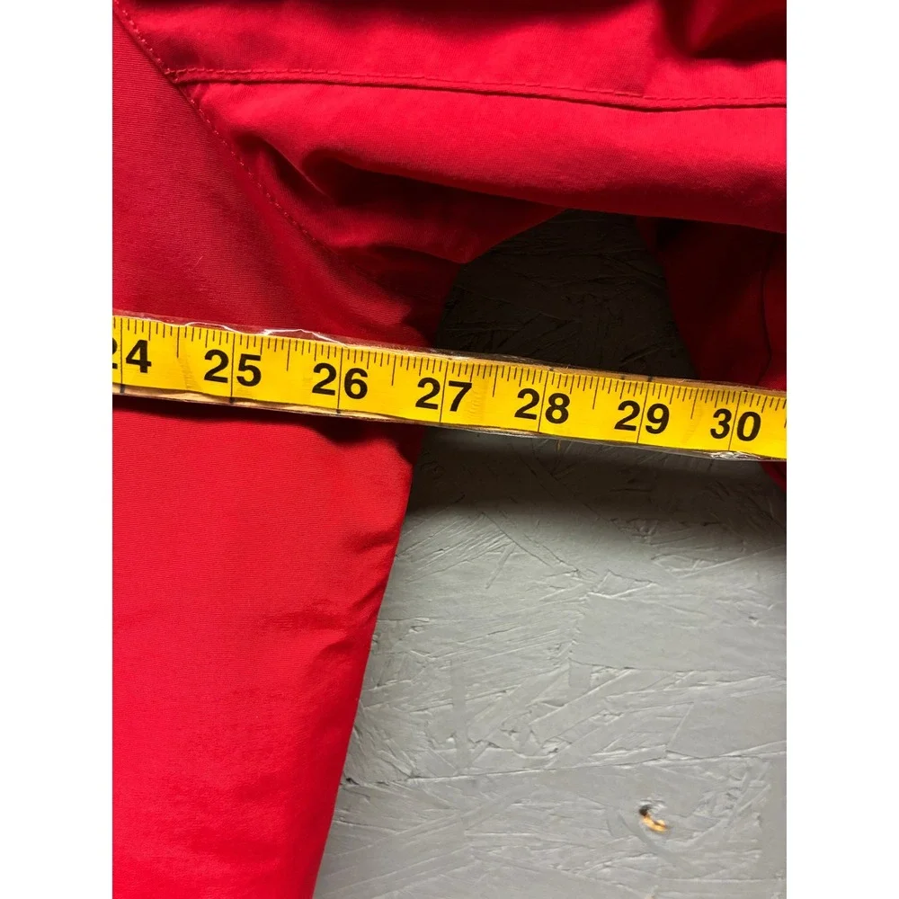 Lands' End Nylon Bomber Jacket Men's XL Red Full Zip Windbreaker Lightweight